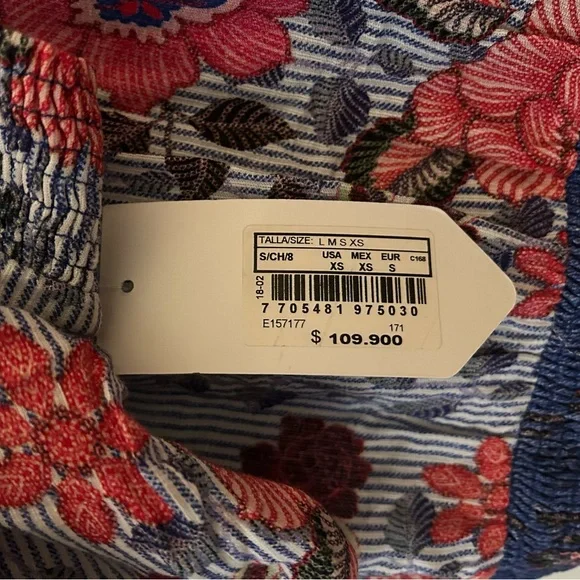 ELA Floral Embroidered Blouse Size XS - Picture 5 of 9